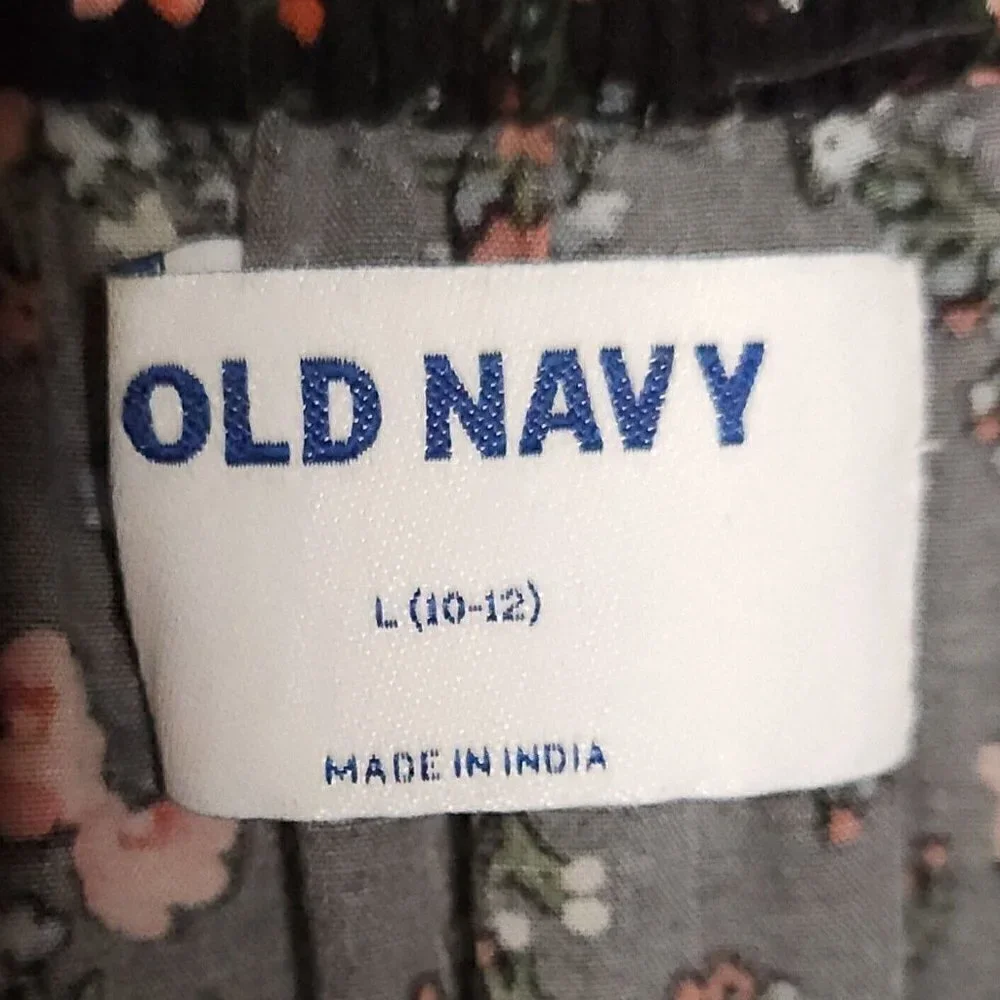 Old Navy Girls Black Pink Silky Romper 10-12
